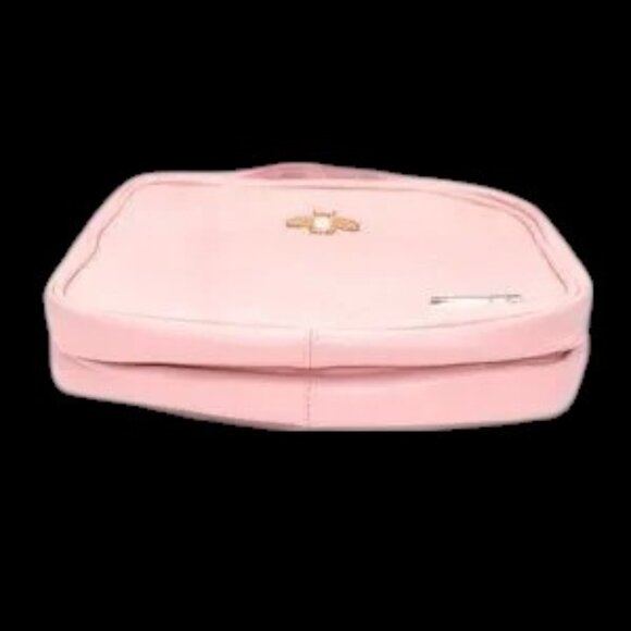 Lacattura Quilted Pearl Bee Hanging Toiletry Travel Bag Pink Gold - Picture 9 of 12